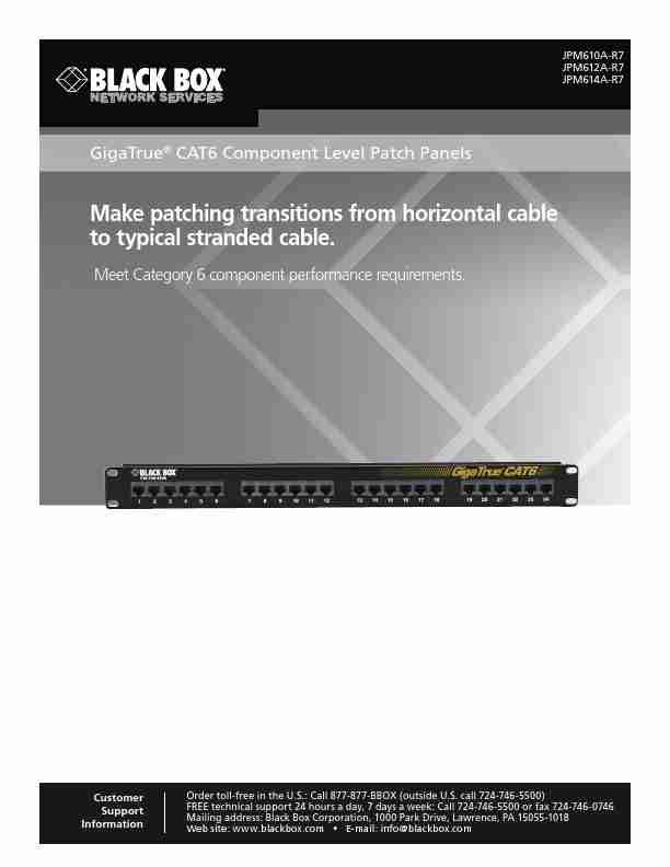 Black Box Computer Accessories gigatrue cat6 component level patch panels-page_pdf